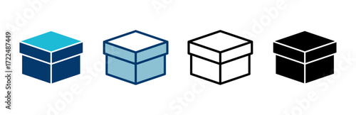 Box icon vector isolated on white background. Cardboard box, packaging open. Box vector icon