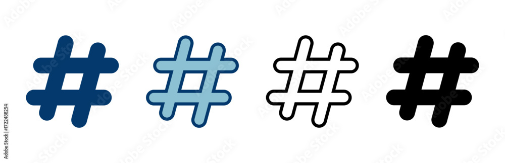 Obraz premium Hashtag icon vector isolated on white background. hashtag vector icon