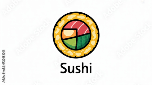 Sushi logo a delectable emblem representing japanese cuisine, perfect for restaurants, food blogs, and culinary enthusiasts