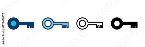 Key icon vector isolated on white background. Key vector icon. Key symbol. security