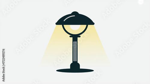 A charming vector illustration of a vintage street lamp, , casting a warm glow, perfect for adding a touch of nostalgia to your design