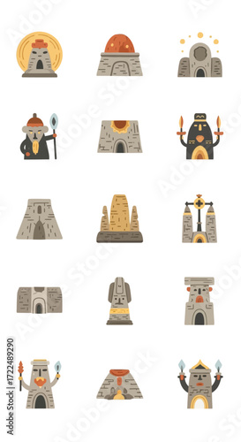 Collection of various architectural structures and buildings with diverse designs.