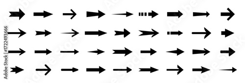 Arrow icon. Modern simple arrows. Collection different arrows on flat style for web design or interface.  Set of arrows. Vector illustration.