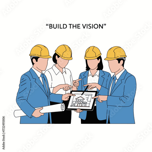 Flat vector 2D icon — Flat Vector 2D Design of Architect Team Icon — Build the Vision
