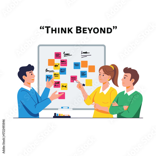 Flat vector 2D icon — Flat Vector 2D Design of Startup Team Icon — Think Beyond