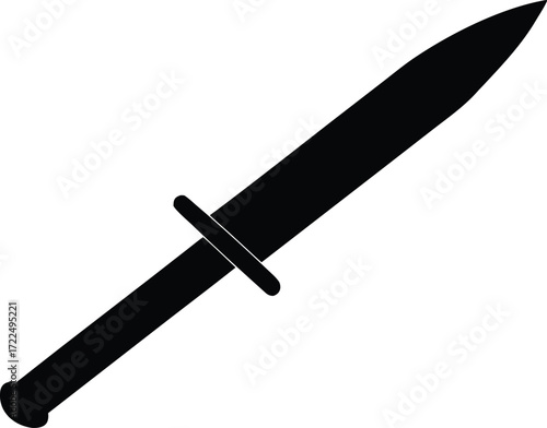 sword knife combat tool icon vector, fighting dagger symbol illustration
