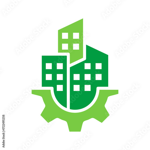 Construction Icon Vector Illustration Green Version