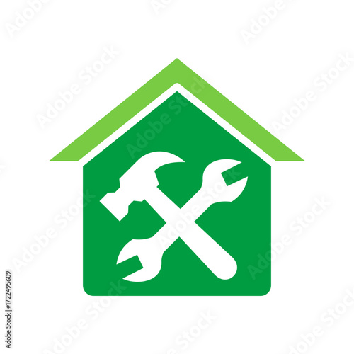 Renovation Icon Vector Illustration Green Version