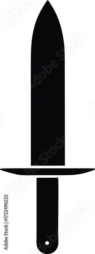 sword knife sharp blade silhouette vector, medieval weapon icon illustration
