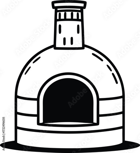 Traditional Tandoor Oven Outline Vector