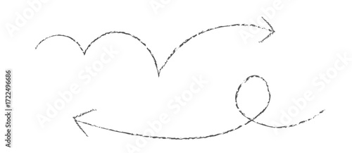 鉛筆で自由に手描きした矢印