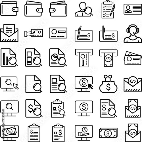 business and finance icon set