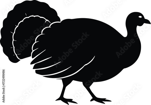 turkey thanksgiving farm icon vector, holiday bird symbol illustration
