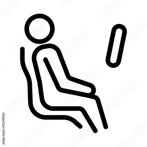 Leaning Back Improperly Line Icon of Ergonomics (Home Office) Icon Set