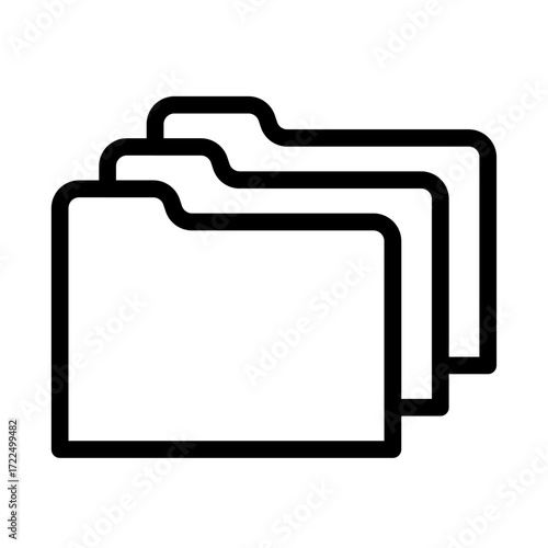 Stacked Folders Line Icon of File Storage (Physical) Icon Set
