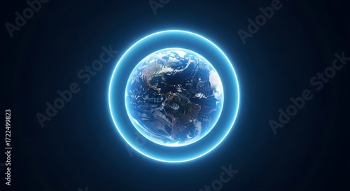 Celestial Earth, Encircled by Neon Light