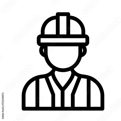 Construction Worker Line Icon of Set Construction Icon Set