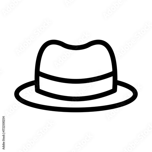 Fedora Hat Line Icon of Wardrobe & Costumes (Film) Icon Set