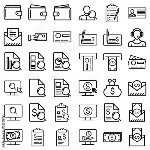 social network icons, business icons set, set of business icons, business and finance icons