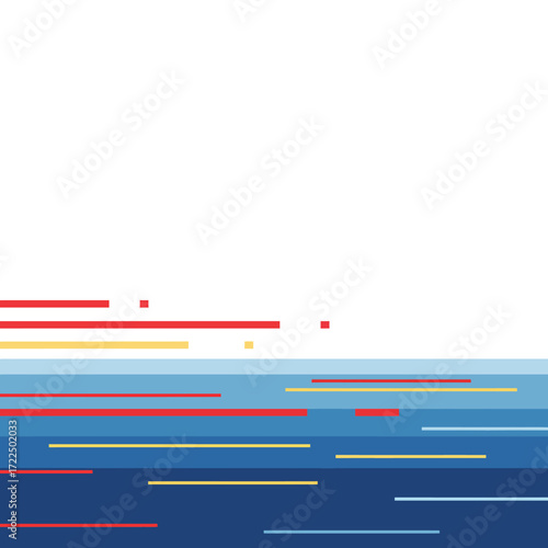 Abstract Colorful Horizontal Lines Design.