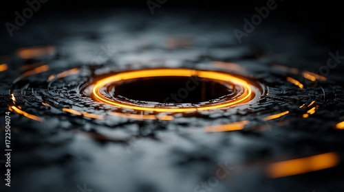 Glowing Ring Abstract Background, Dark Energy, Sci-Fi