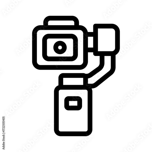 360 Camera On Stabilizer Line Icon of Gimbals & Stabilizers Icon Set