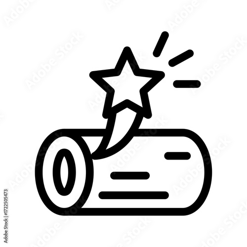 Hollywood Walk Of Fame Star Line Icon of Film Studios Icon Set