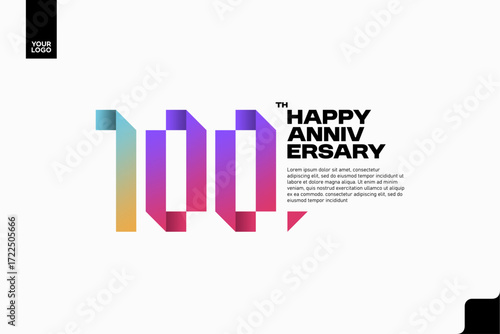 Number 100 logo icon design, 100th birthday logo number, anniversary 100