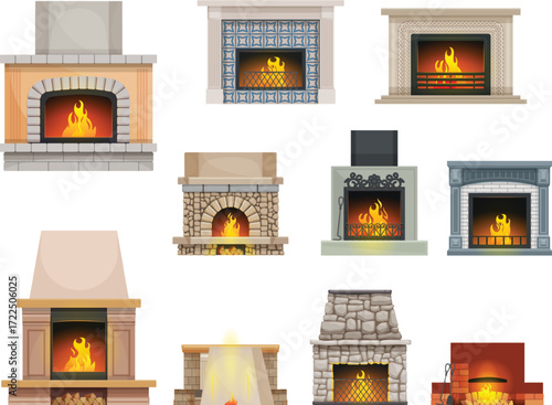 fireplace with christmas decorations