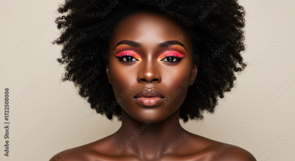 Fototapeta premium Woman with colorful makeup