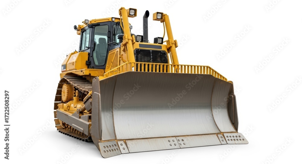 Fototapeta premium Yellow bulldozer isolated