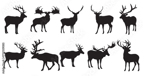 elk silhouette on white background