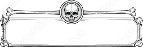 Bone bar frame with skull medallion center