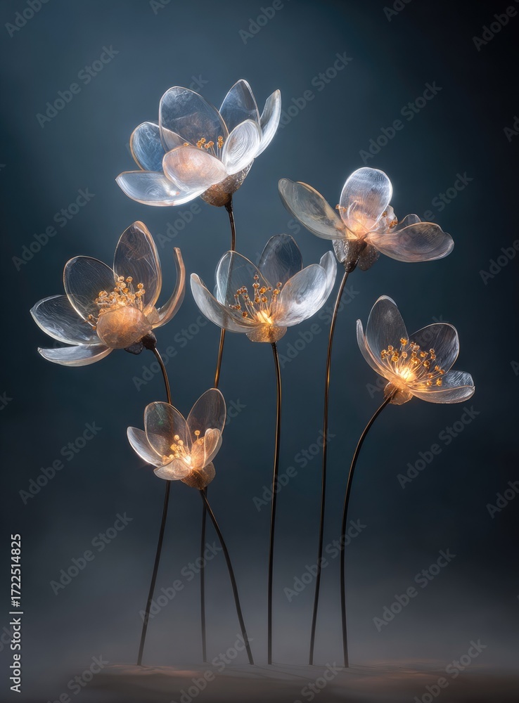 Fototapeta premium Translucent flowers soft light