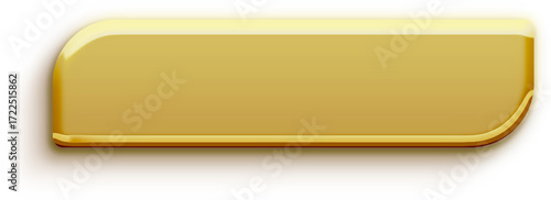 Glossy Rectangle 3D Gold Button Flat Bar Shape Luxury Liquid Shiny Metallic Blank Golden Frame Label Elegant CTA Badge Design for Web App UI Poster Sticker Background Fashion Christmas Wedding Holiday