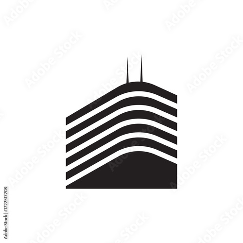 Vector art of collection of modern building icons