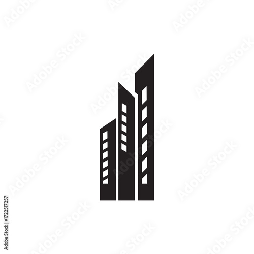 Vector art of collection of modern building icons