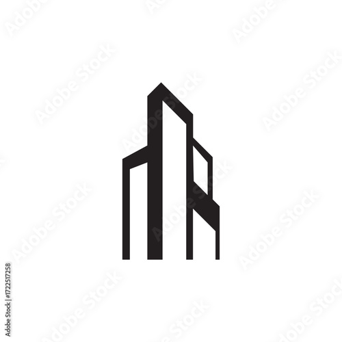 Vector art of collection of modern building icons