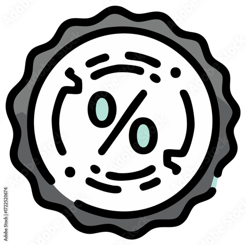 Cashback percentage icon with circular arrows symbolizing a loyalty program or recurring discount