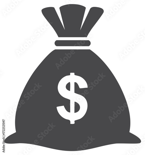 Money bag icon with dollar sign simple illustration