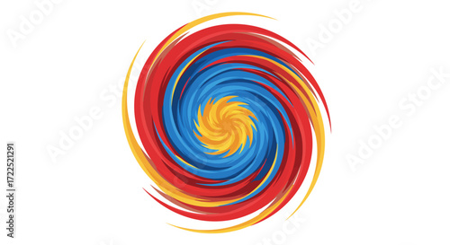 Abstract Colorful Swirling Spiral Design.