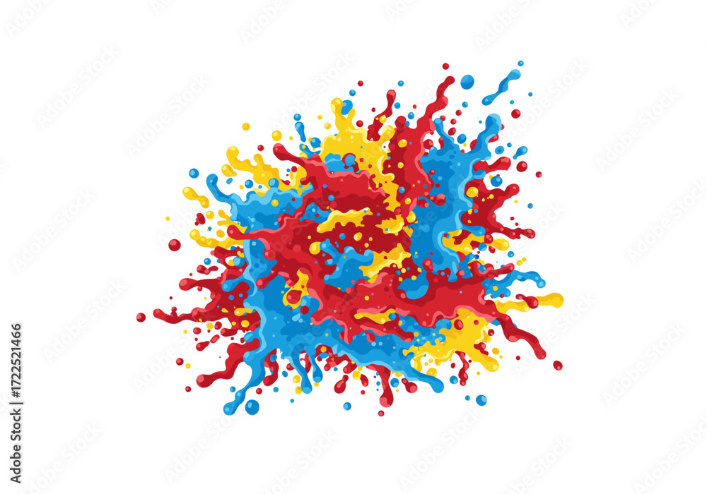 Obraz premium Vibrant Red Yellow Blue Paint Splash.