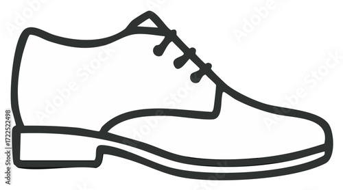 Simple line art of a leather dress shoe with laces for formal style in vector illustration