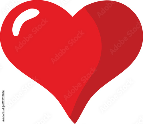 Vibrant red heart symbol of love and affection ideal for romantic designs and celebrations