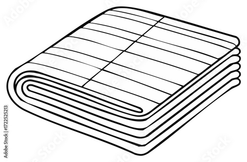Clean stack of folded linens or towels in simple line art style