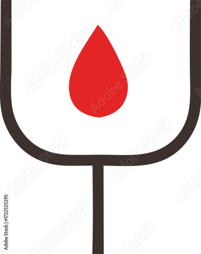Red blood drop icon symbolizing healthcare blood donation medicine medical science and vitality
