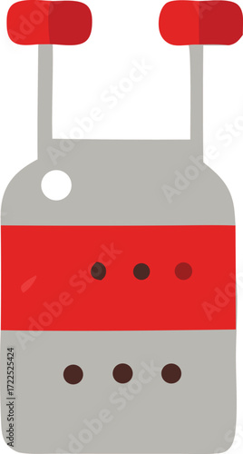 Bright red and silver bbq grill with red top accents a compact portable outdoor cooking appliance perfect for picnics camping trips and backyard grilling adventures