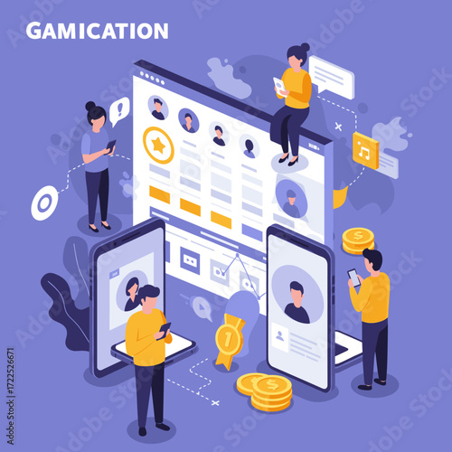 People interact with gamified learning platforms to boost engagement.