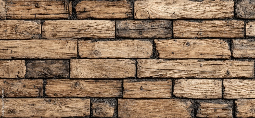 Obraz premium Aged wood brick wall texture