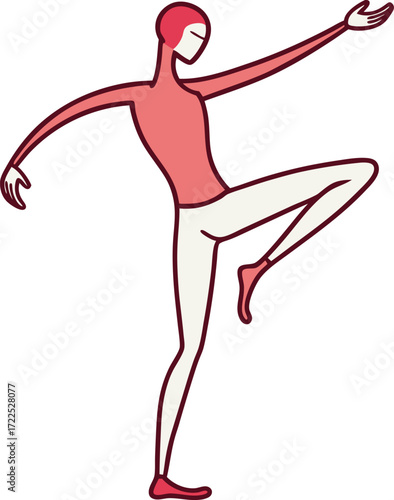 Simple sketch of human legs in dancing pose.